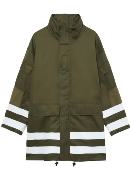 Comme des Garçons Homme парка с контрастными полосками, зеленый