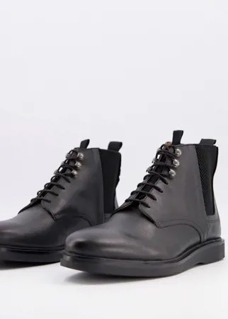 Ботинки на шнуровке с усиленной пяткой H by Hudson Effra-Черный