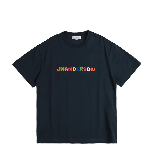 Футболка Jw Anderson Logo Embroidered T-Shirt JW Anderson, синий