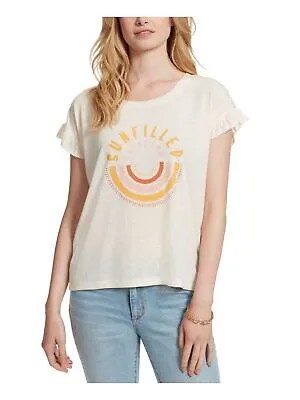 JESSICA SIPSON Женская футболка с круглым вырезом цвета слоновой кости, M
