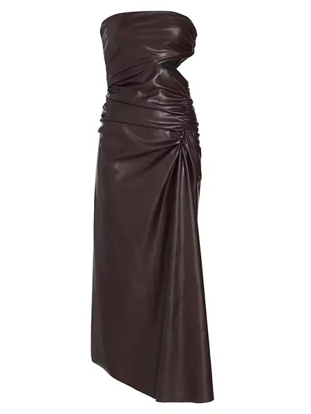 Платье макси без бретелек из искусственной кожи A.L.C., цвет chocolate plum