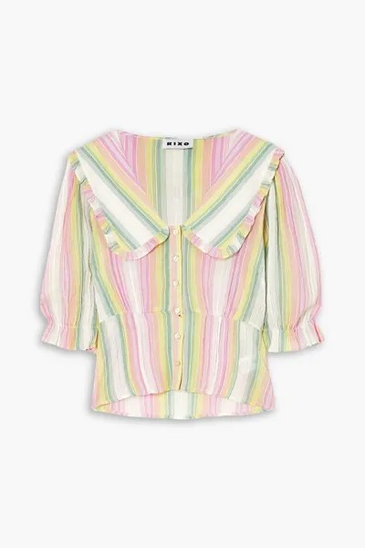 Укороченная блузка Tuscany в полоску из хлопкового поплина RIXO, розовый