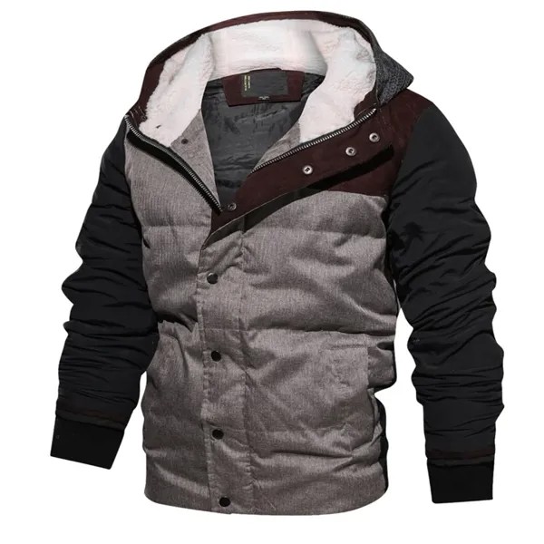 Мужская теплая куртка на флисе, хлопковая парка с капюшоном, европейские размеры, SA602, для зимы