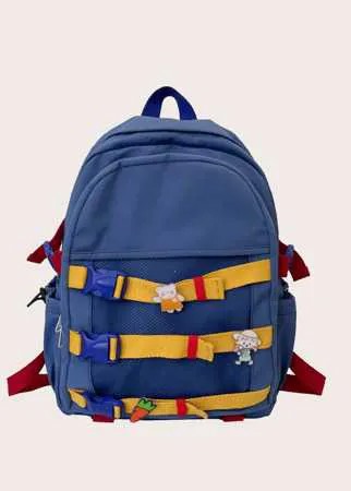 Контрастный рюкзак для мальчиков с мультипликационным декором