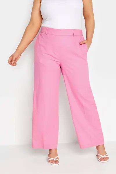 Широкие брюки из смесового льна Yours, розовый