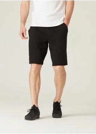 Шорты для фитнеса хлопковые эластичные длинные черные NYAMBA Х Decathlon Черный L