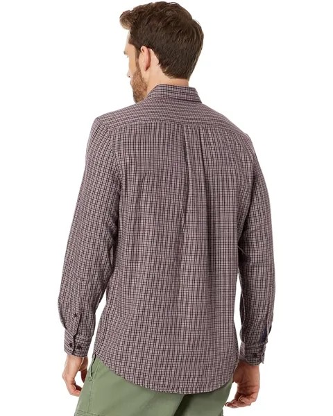 Рубашка U.S. POLO ASSN. Long Sleeve Yarn-Dye Peached Heathered Plaid Woven Shirt, цвет Maroon Banner