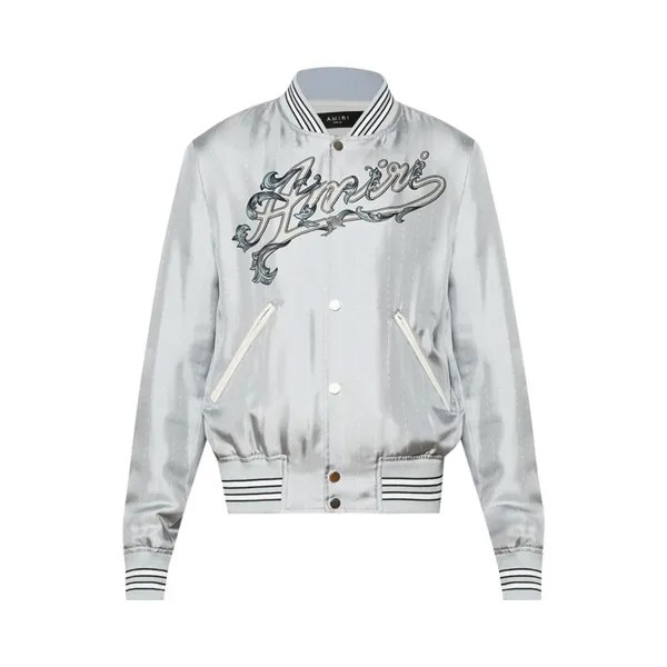 Бомбер Amiri Filigree Silk Bomber, цвет Grey/Dawn