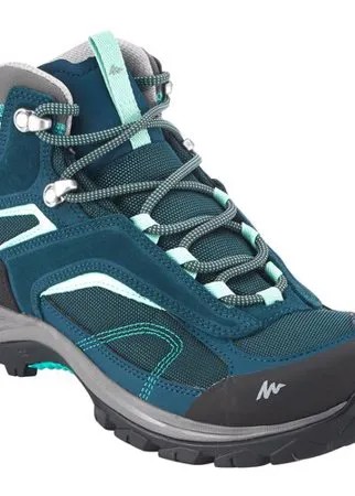 Женские кроссовки для горных походов MН100 Mid, размер: 38, цвет: Насыщенный Тёмно-Бирюзовый QUECHUA Х Декатлон