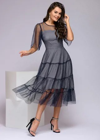 Вечернее платье женское 1001dress 0122001-02326BL синее 44
