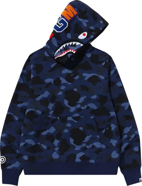 Худи BAPE Color Camo Shark Pullover 'Navy', синий