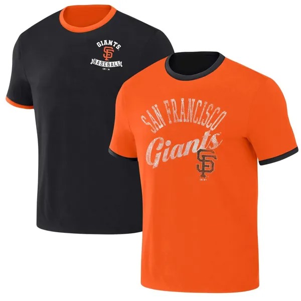 Мужская двусторонняя футболка Darius Rucker Collection от Fanatics черная/оранжевая San Francisco Giants Two-Way Ringer