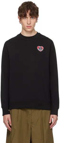 Moncler Черный свитшот с вышивкой