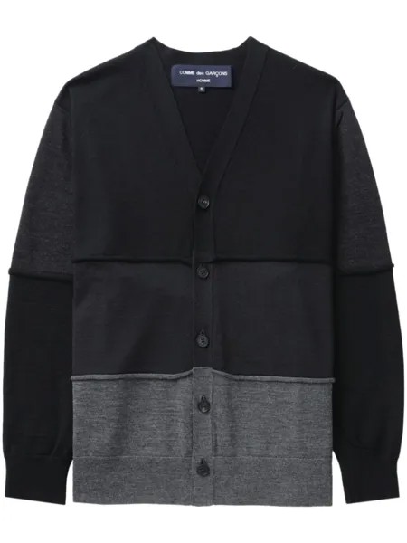 Comme des Garçons Homme шерстяной кардиган в стиле колор-блок, черный
