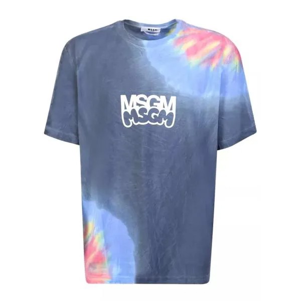 Футболка bold logo tie-dye t-shirt Msgm, мультиколор