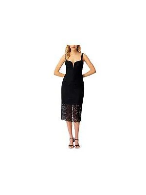 Женское коктейльное платье миди черного цвета на подкладке BARDOT без рукавов XL