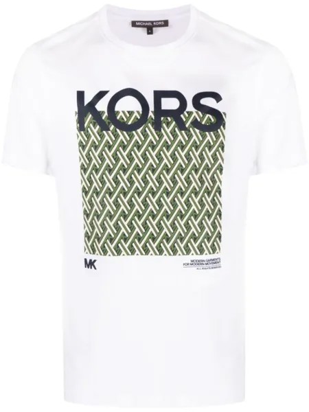 Michael Kors Lattice graphic-print cotton T-shirt, белый