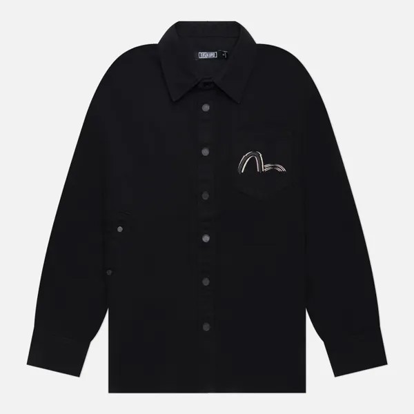 Женская джинсовая куртка Evisu Evisukuro 2-Way Embroidered Shirt чёрный, Размер S