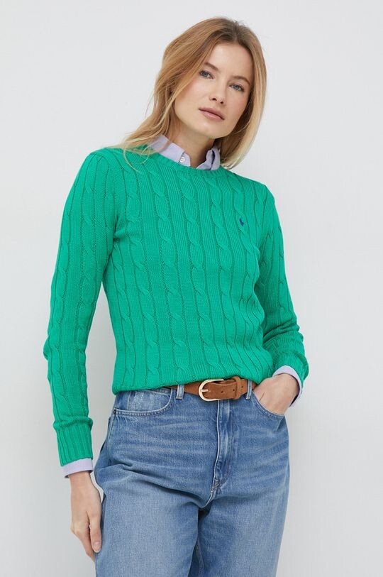 Хлопковый свитер Polo Ralph Lauren, зеленый