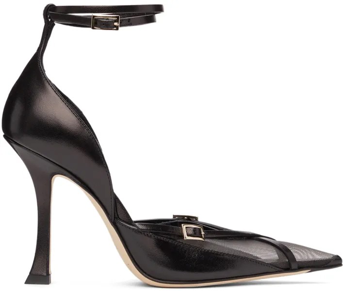 Туфли-лодочки на каблуке с ремешком Mugler Edition черного цвета Jimmy Choo