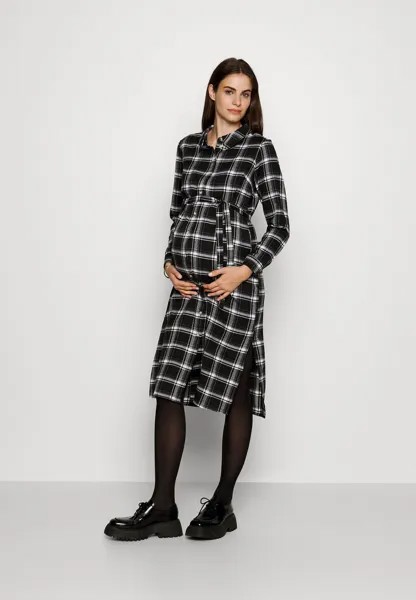 Классическая рубашка MAMALICIOUS MLALLY LIA MIDI SHIRT DRESS, черный