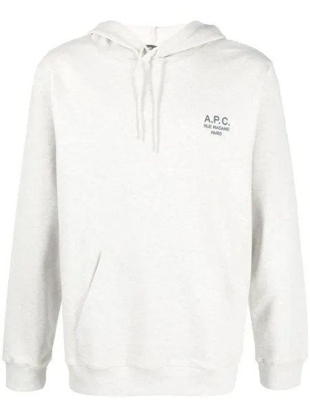 A.P.C. худи Marvin с логотипом, нейтральный цвет