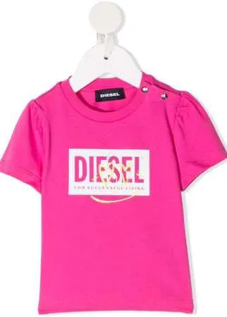 Diesel Kids футболка с застежкой на кнопках и логотипом