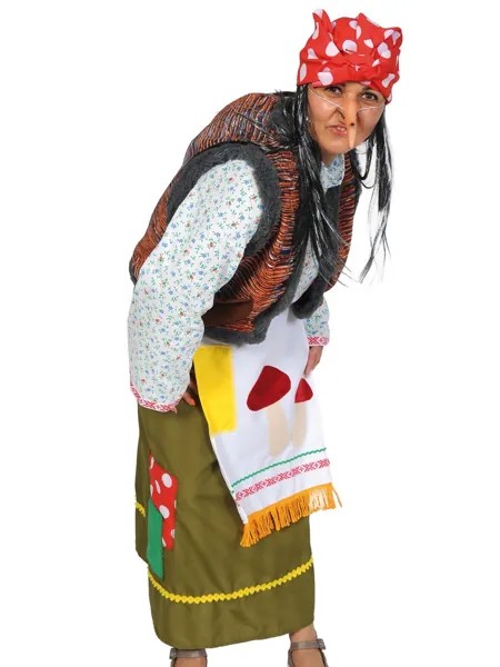 Костюм карнавальный женский Баба Яга Карнавалофф 1116 разноцветный 46 RU