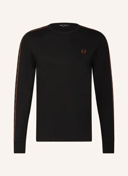 Лонгслив с галлонными полосками Fred Perry, черный