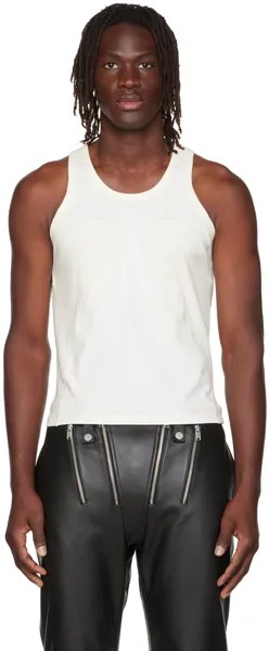 Белая майка прямого кроя в рубчик Dion Lee