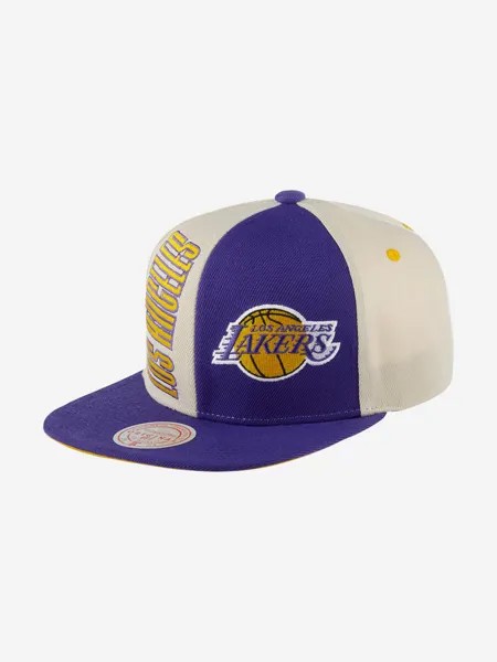 Бейсболка с прямым козырьком MITCHELL NESS HHSS5290-LALYYPPPOFWH Los Angeles Lakers NBA (фиолетовый), Фиолетовый