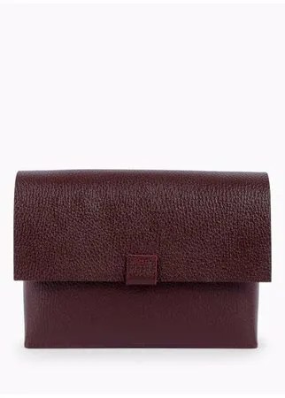Кожаная женская сумка через плечо бордовая A005 burgundy grain Divalli