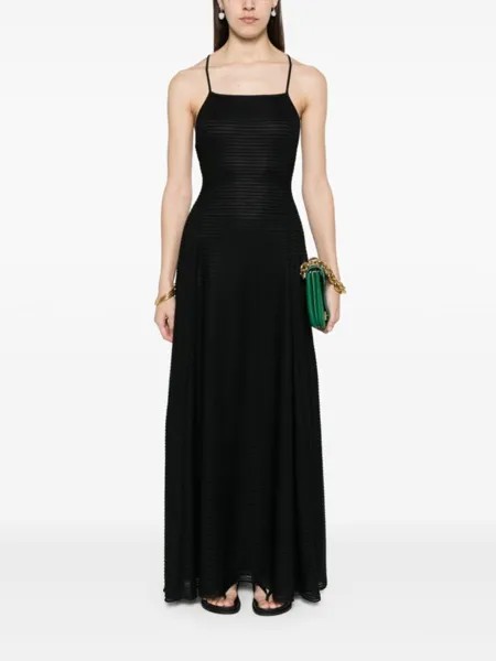 Emporio Armani платье макси в полоску, черный
