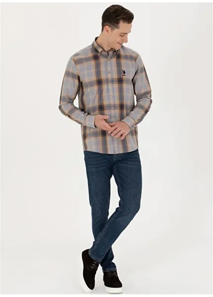 Синие мужские джинсовые брюки узкого кроя с нормальной талией и нормальными штанинами U.S. Polo Assn.