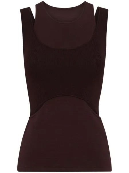 Майка Interlink с вырезом Dion Lee, коричневый