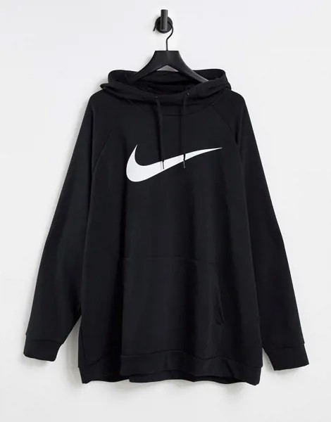 Худи черного цвета с логотипом-галочкой Nike Training dry-Черный