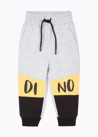 Серые спортивные брюки Jogger с принтом Dino для мальчика Gloria Jeans