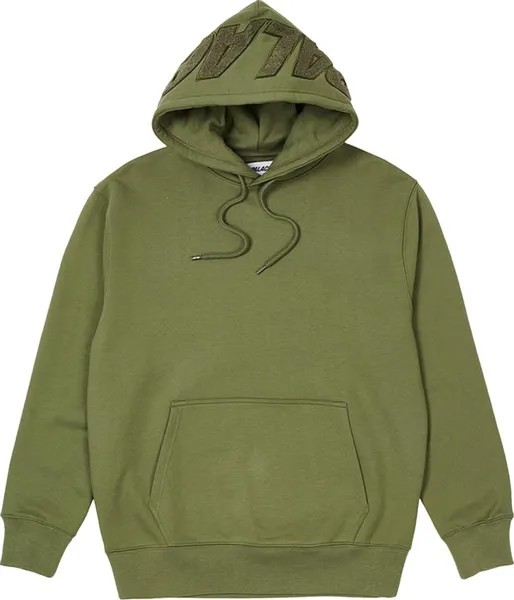 Толстовка Palace Spell Out Chenille Hood 'Olive', зеленый