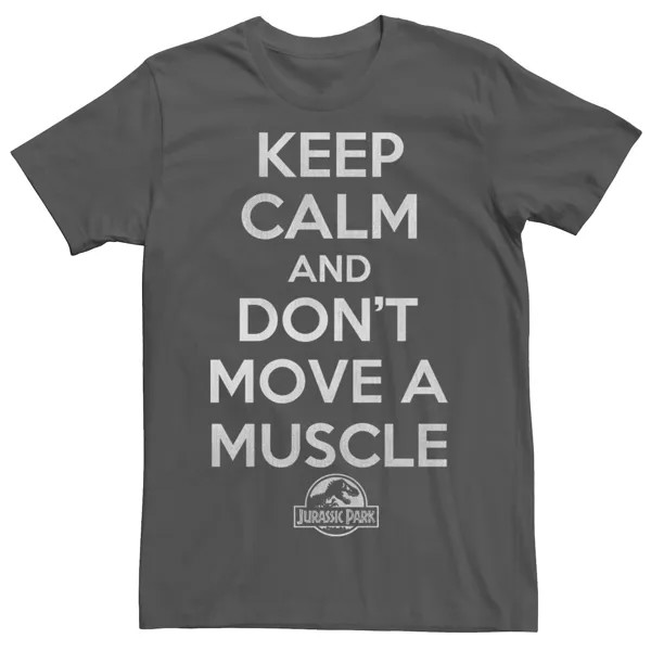 Мужская футболка с рисунком «Парк Юрского периода Keep Calm & Don’t Move» Jurassic World