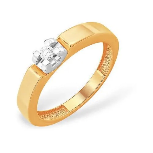 Кольцо Яхонт, золото, 585 проба, бриллиант, размер 18, бесцветный