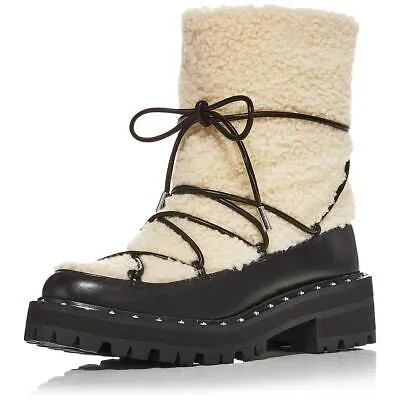 Ботинки Aqua Womens Fuzz Leather Lugged Sole Winter - Snow Boots BHFO 2919