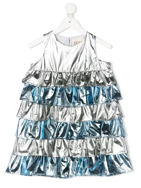 Douuod Kids ярусное платье с эффектом металлик