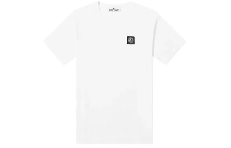 Футболка с круглым вырезом и нашивкой-логотипом Stone Island, Белый