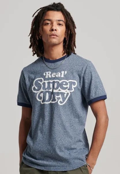 Футболка с принтом Superdry, синий