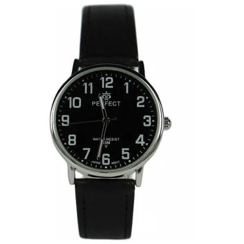 Perfect часы наручные, мужские, кварцевые, на батарейке, кожаный ремень, японский механизм GX017-093-5