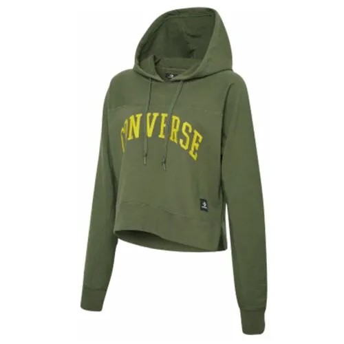 Толстовка женская Converse Essentials Mid Pullover Hoodie 10008399322 с капюшоном зеленая (L)