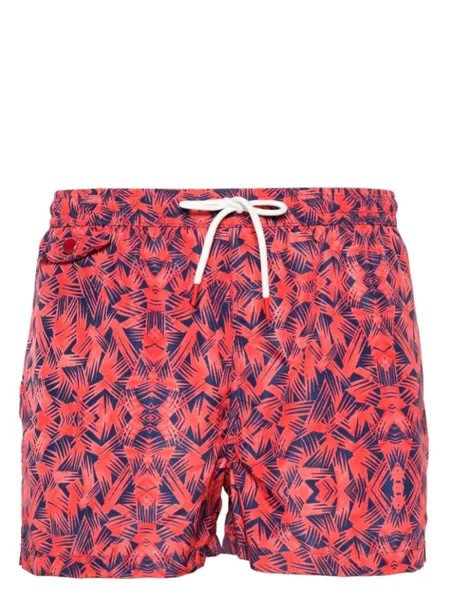 Kiton плавки-шорты с графичным принтом, розовый