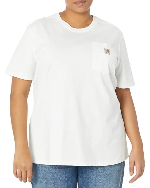 Футболка Carhartt Plus Size WK87 Workwear Pocket Short Sleeve, белый
