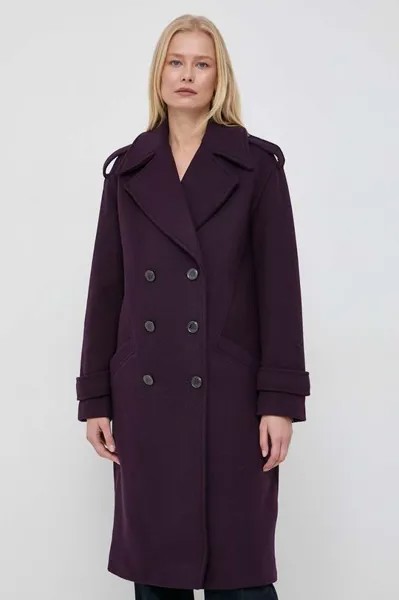 Пальто из смесовой шерсти Morgan, фиолетовый