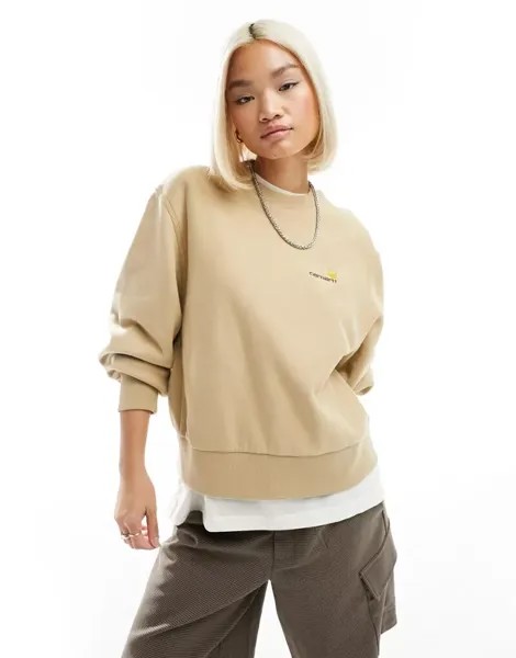 Коричневый свитшот Carhartt WIP American Script